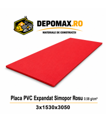 Placa rigida PVC Simopor Rosu 0.58 g/cm3, 3x1530x3050 mm